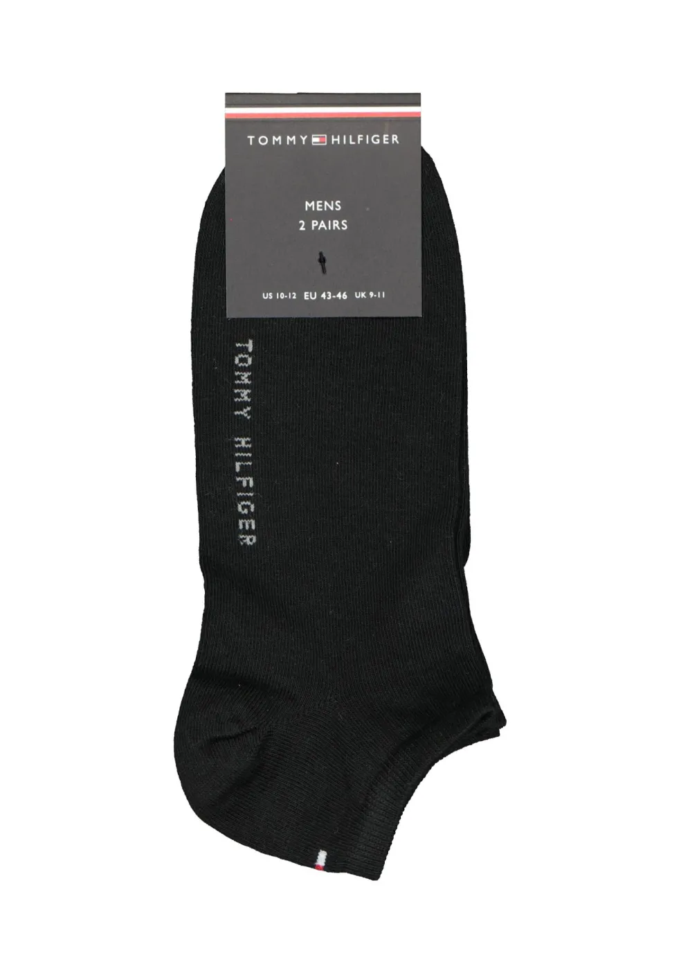 Tommy Hilfiger Sneaker Socks (2-pack), heren enkelsokken katoen, zwart