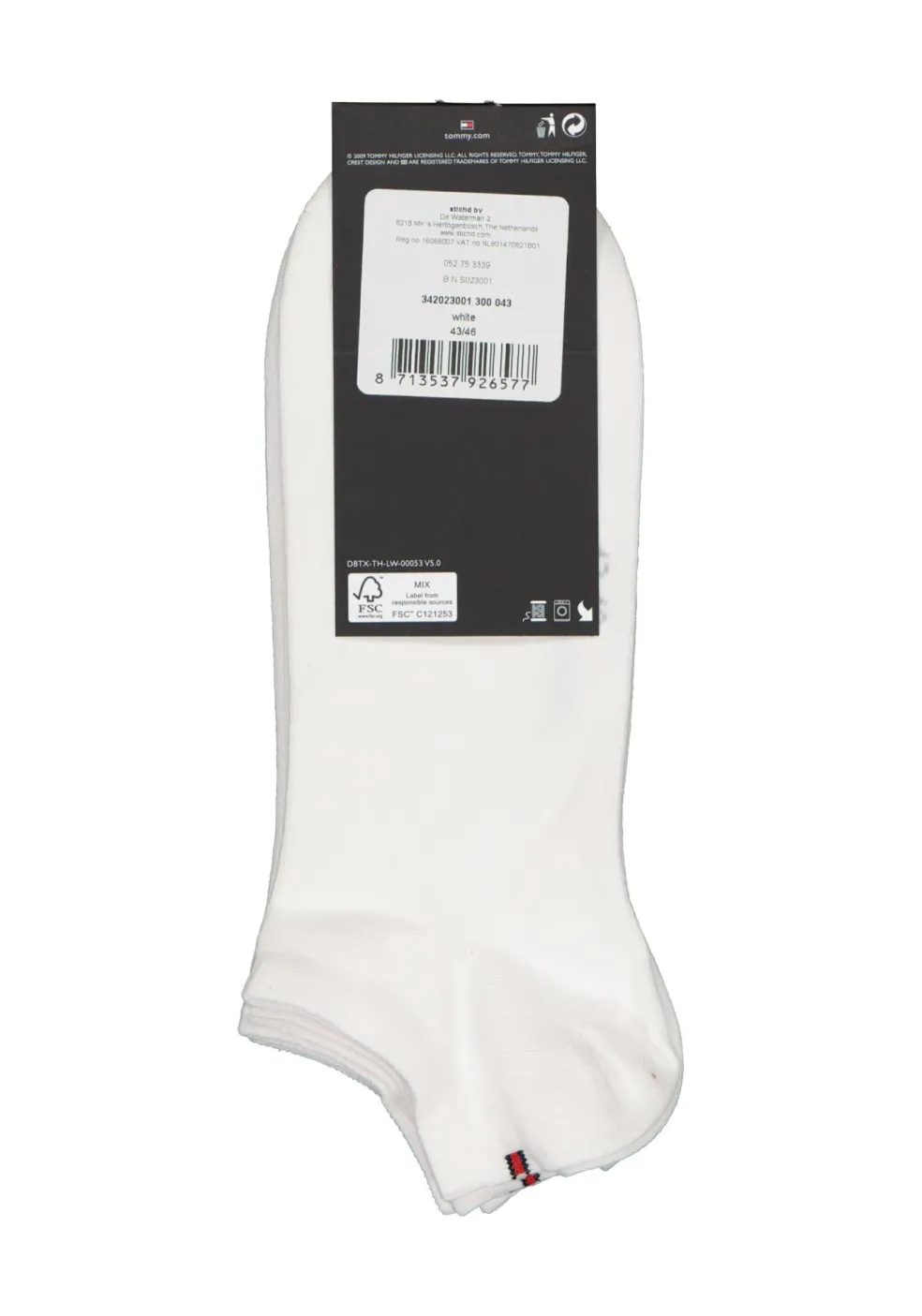 Tommy Hilfiger Sneaker Socks (2-pack), heren enkelsokken katoen, wit