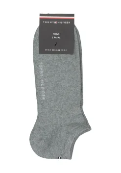 Tommy Hilfiger Sneaker Socks (2-pack), heren enkelsokken katoen, grijs melange