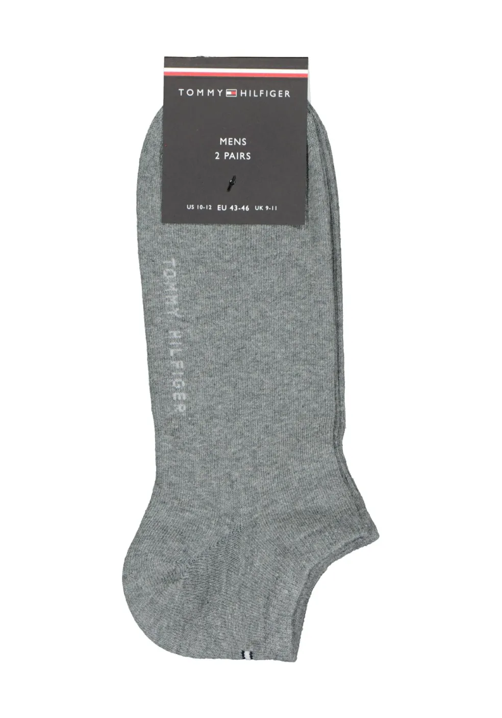 Tommy Hilfiger Sneaker Socks (2-pack), heren enkelsokken katoen, grijs melange