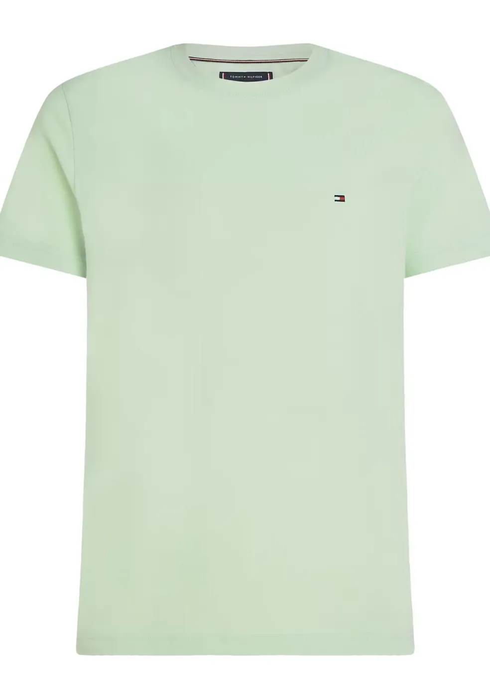 Tommy Hilfiger Stretch Slim Fit Tee, heren T-shirt korte mouw O-hals, groen