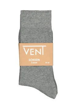 VENT herensokken katoen (2-pack), grijs