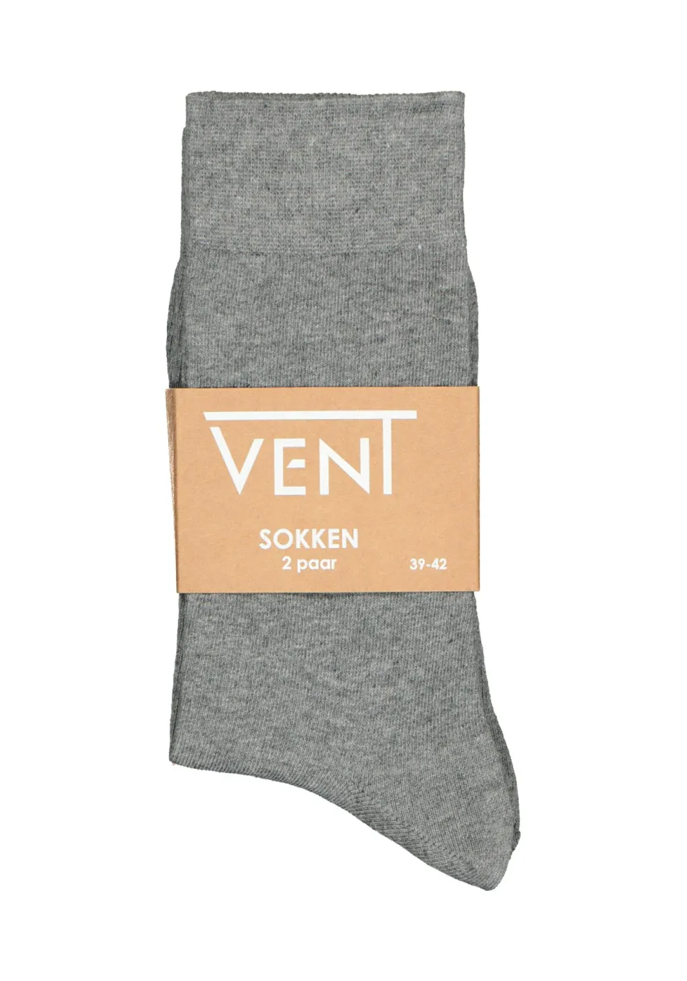 VENT herensokken katoen (2-pack), grijs