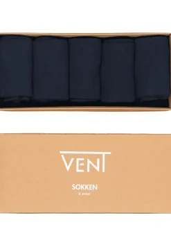 VENT herensokken katoen (5-pack), navy blauw