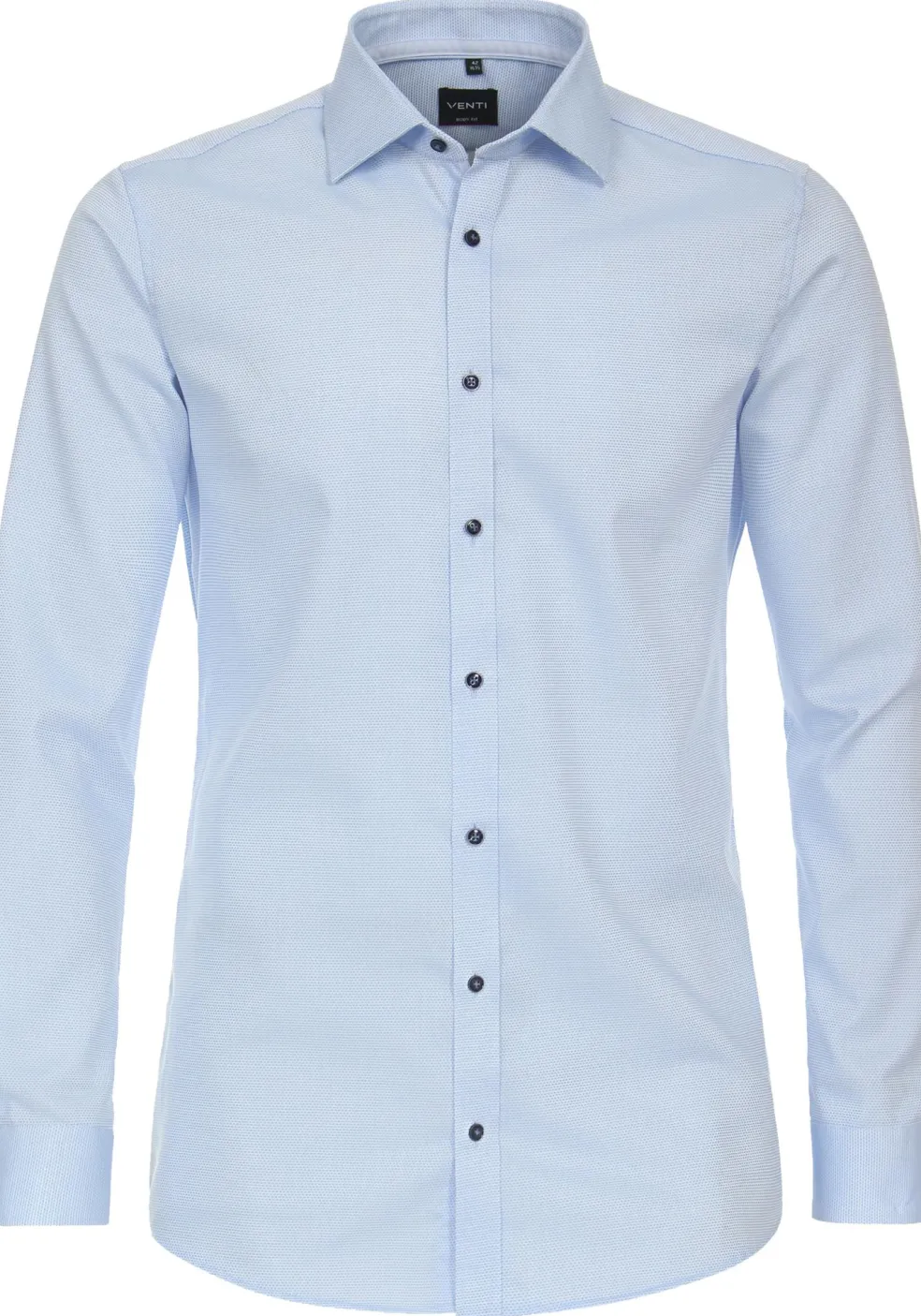 VENTI body fit overhemd, dobby, blauw