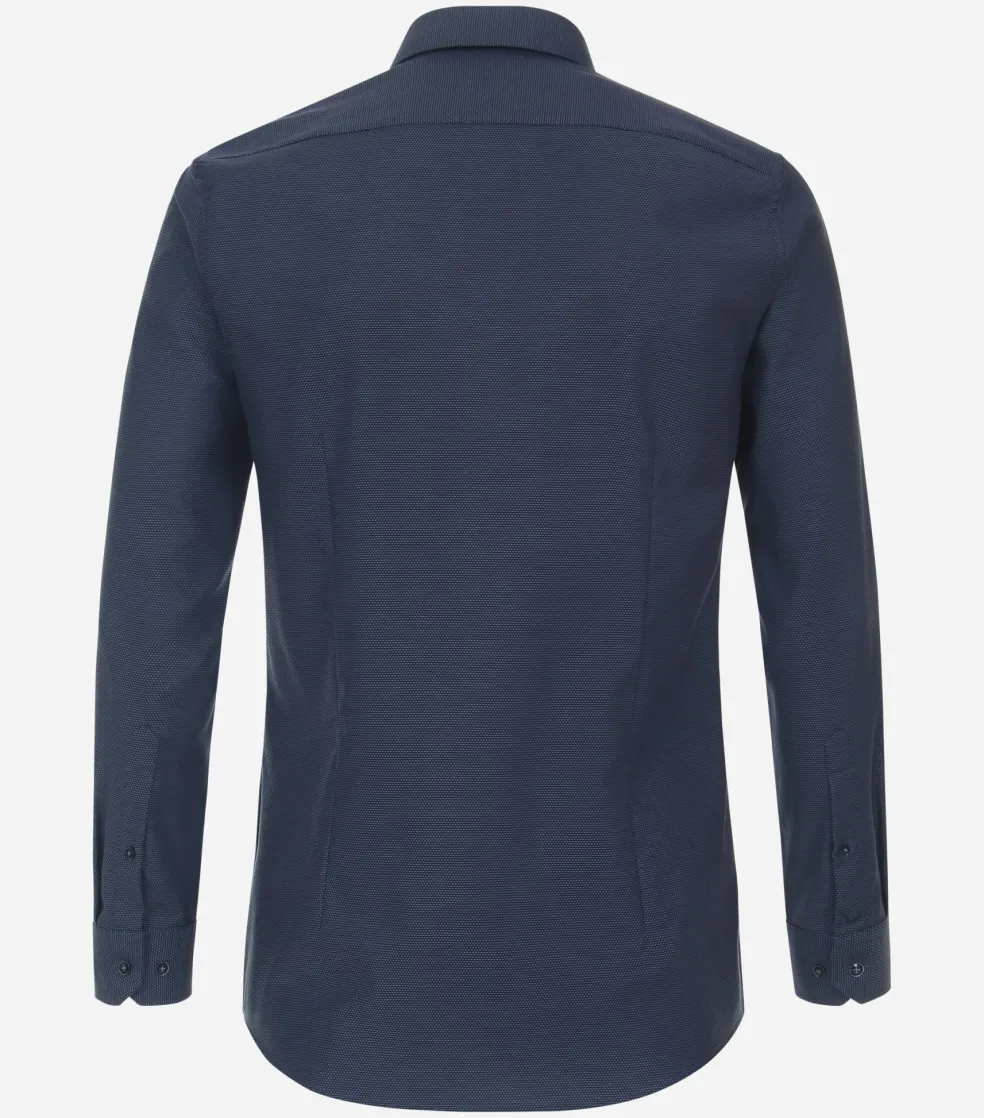 VENTI body fit overhemd, dobby, blauw