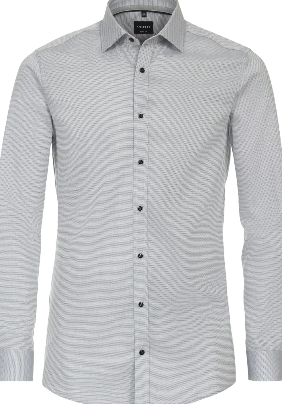 VENTI body fit overhemd, dobby, grijs