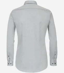 VENTI body fit overhemd, dobby, grijs