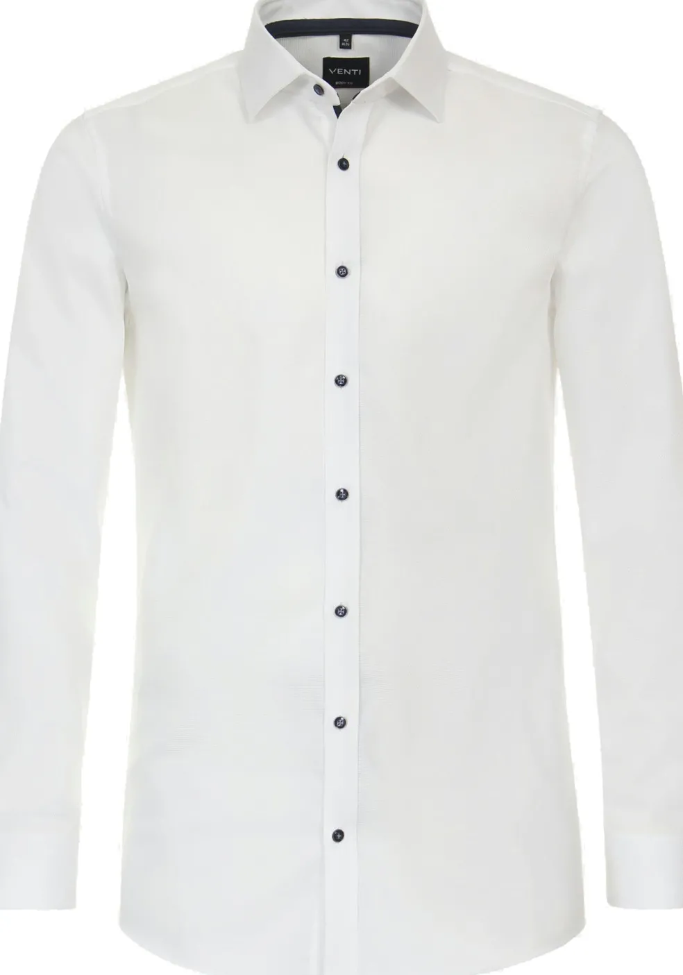 VENTI body fit overhemd, dobby, wit