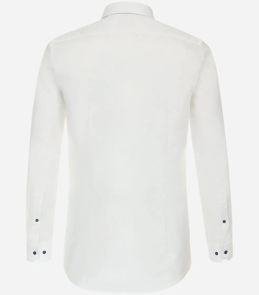 VENTI body fit overhemd, dobby, wit