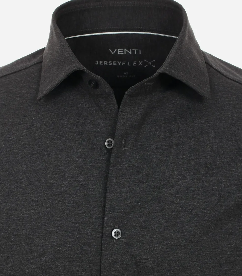 VENTI body fit overhemd, jersey, antraciet