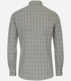 VENTI body fit overhemd, jersey, groen dessin