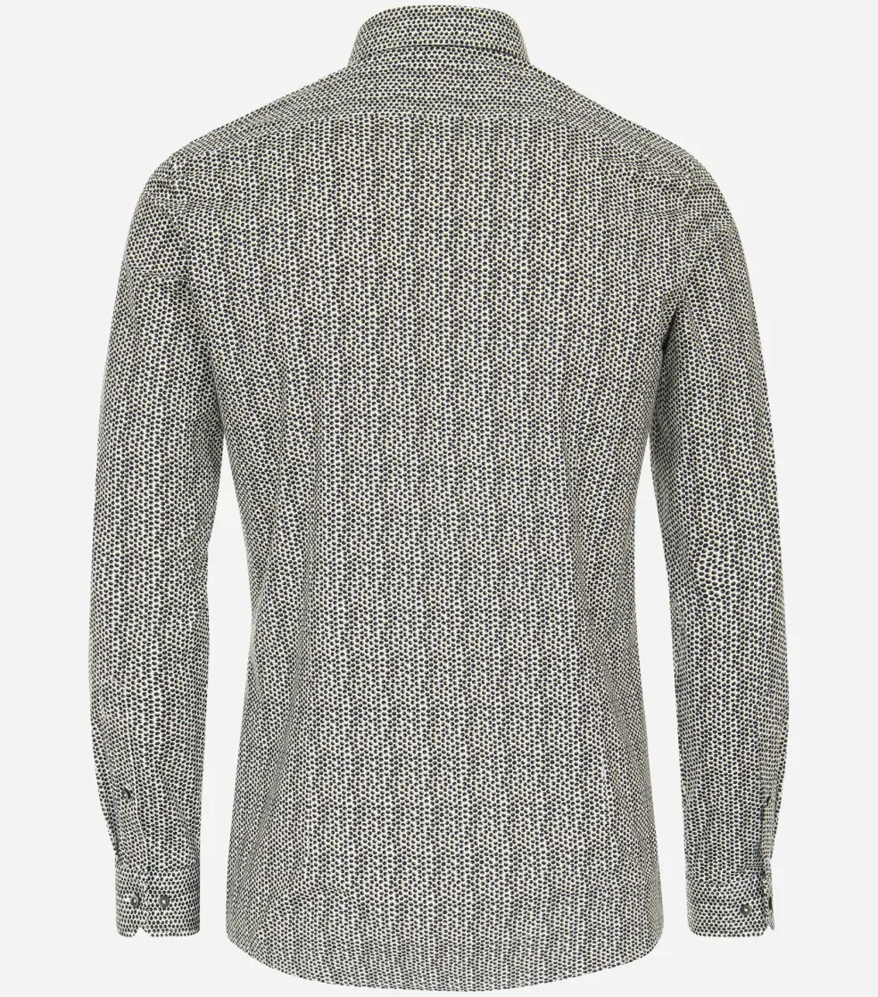 VENTI body fit overhemd, jersey, groen dessin