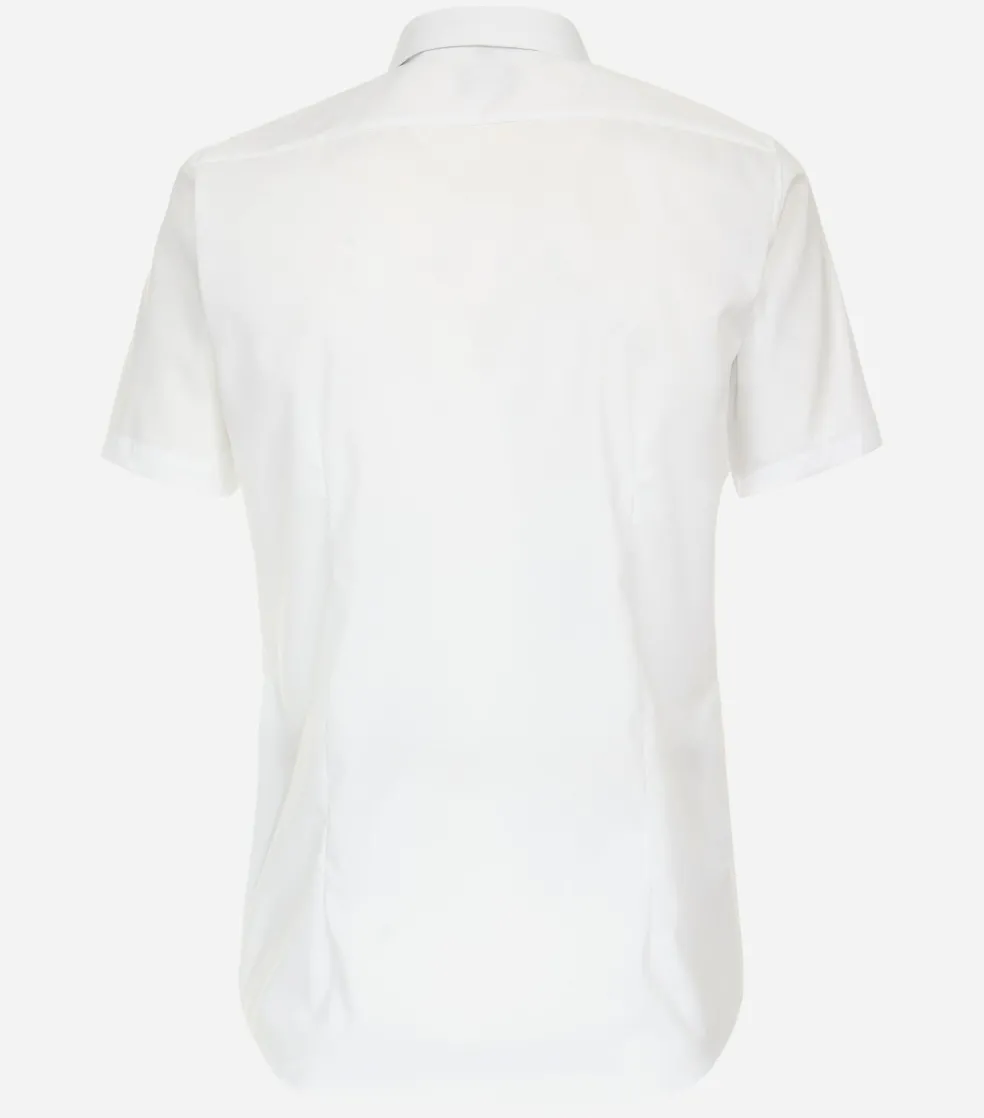 VENTI body fit overhemd, korte mouw, popeline, wit