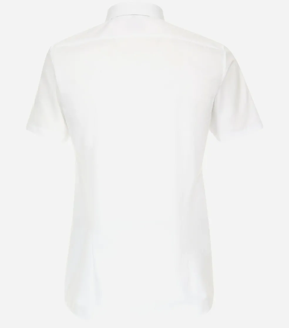 VENTI body fit overhemd, korte mouw, popeline, wit