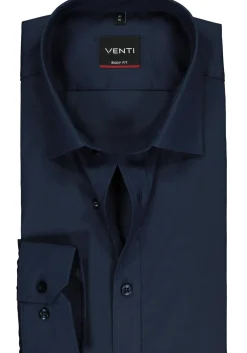 VENTI body fit overhemd, marine blauw