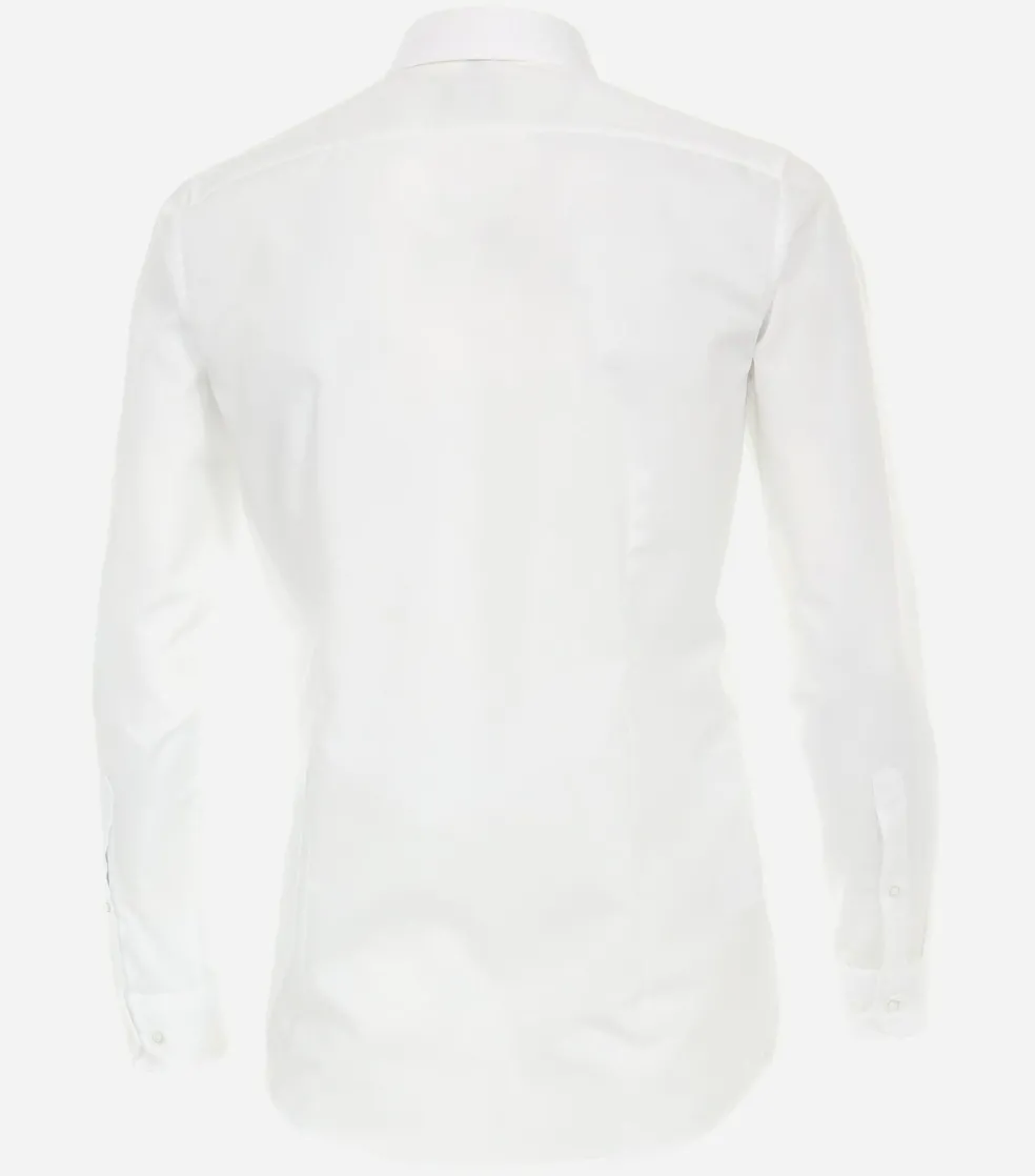 VENTI body fit overhemd, mouwlengte 7, popeline, wit
