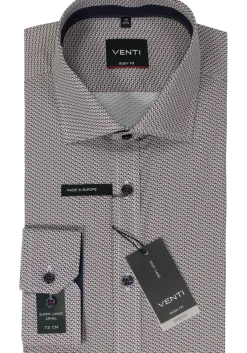 VENTI body fit overhemd, mouwlengte 72 cm, popeline, rood