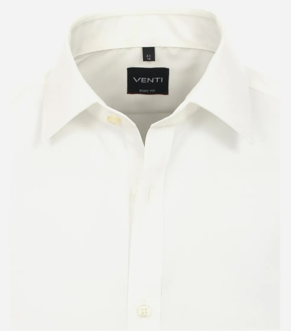 VENTI body fit overhemd, popeline, beige