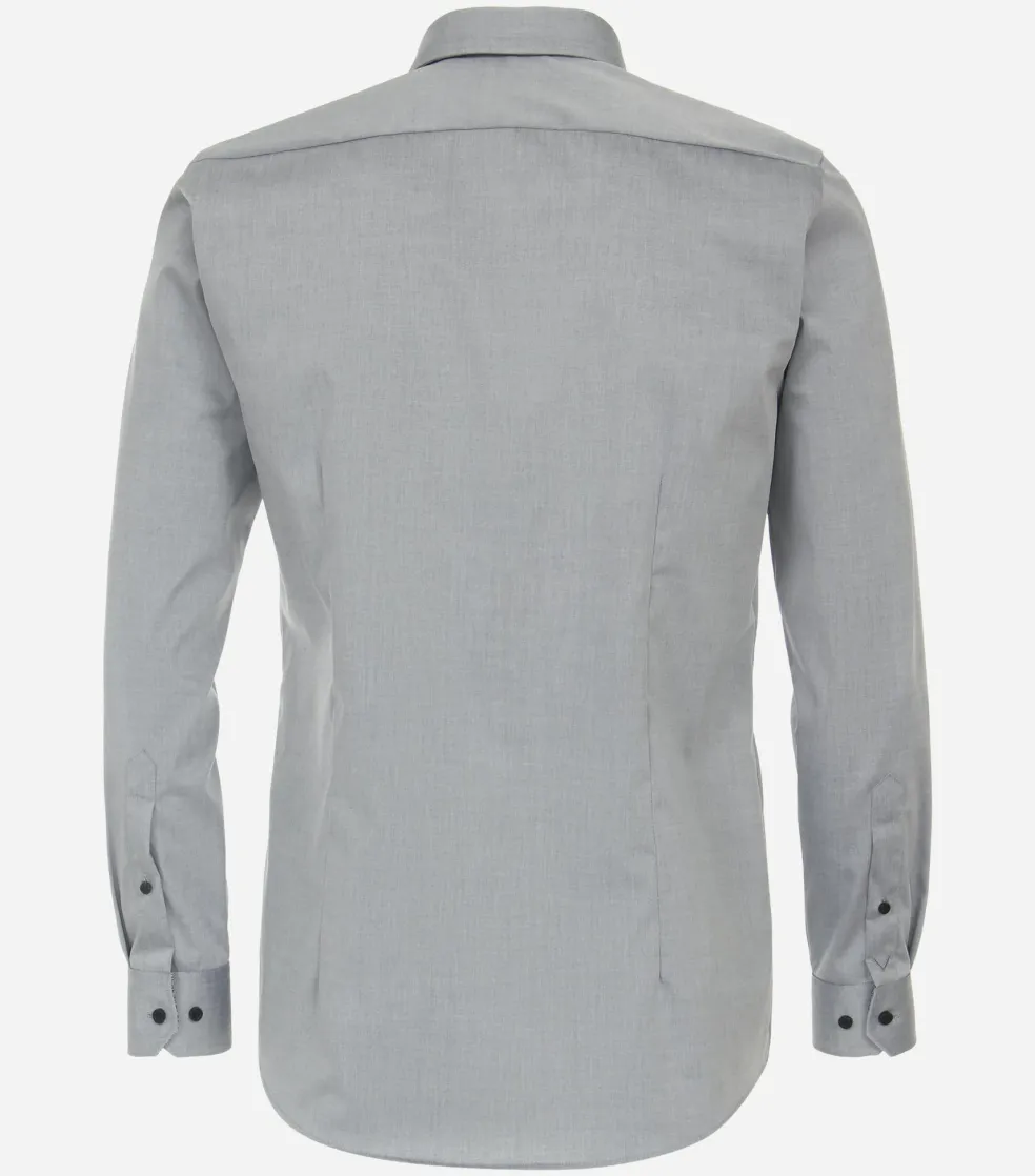 VENTI body fit overhemd, popeline, grijs