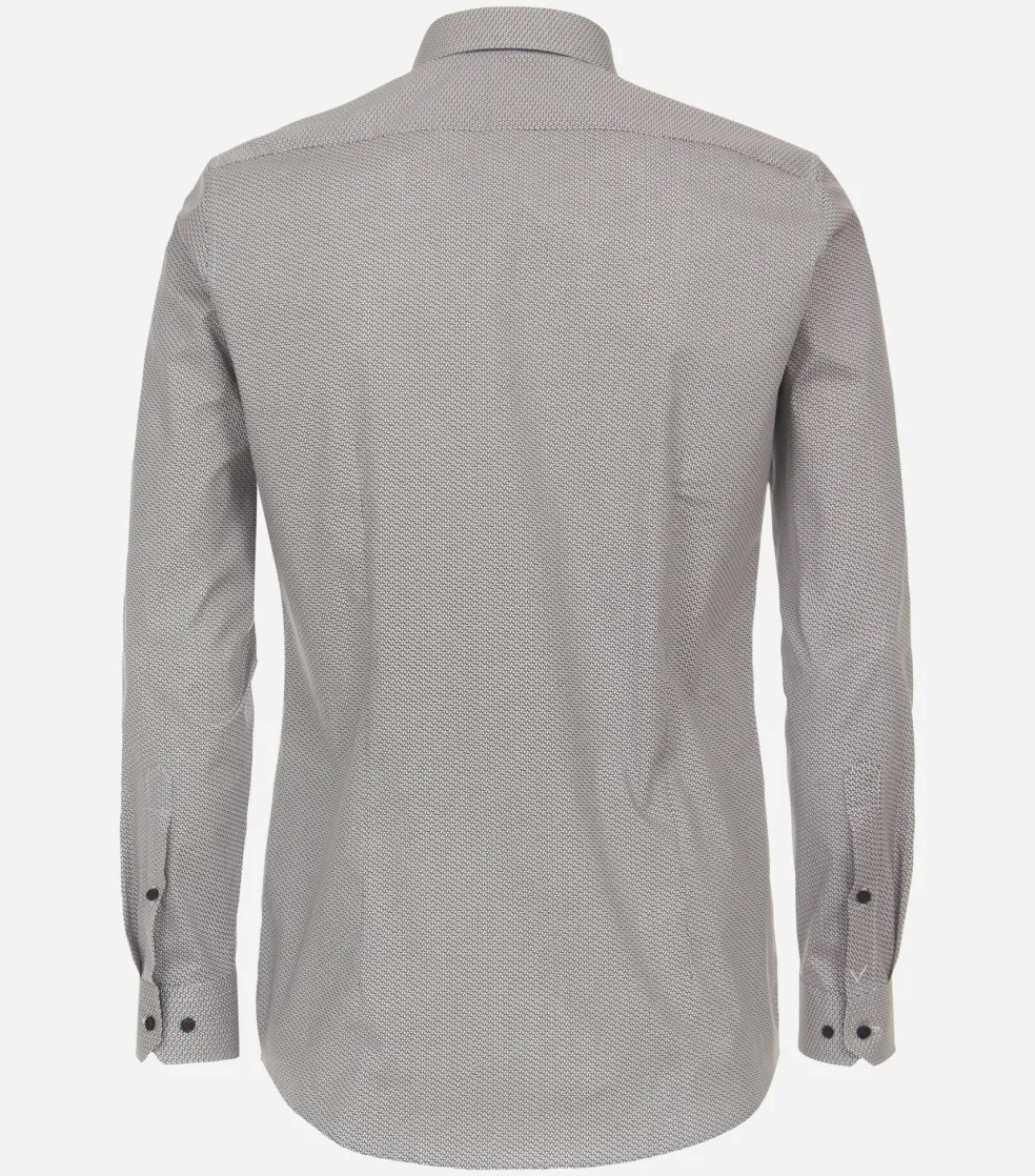 VENTI body fit overhemd, popeline, rood dessin