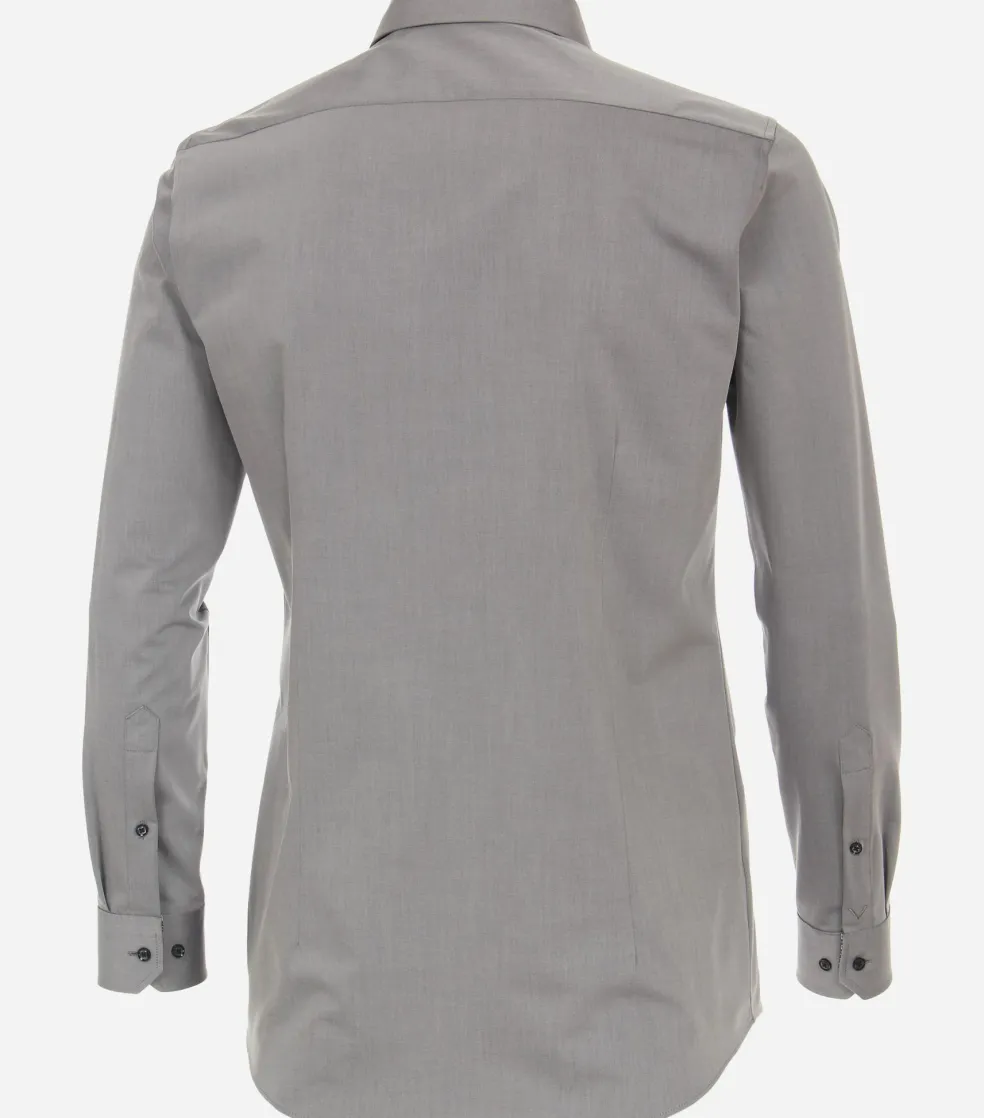 VENTI body fit overhemd, twill, grijs
