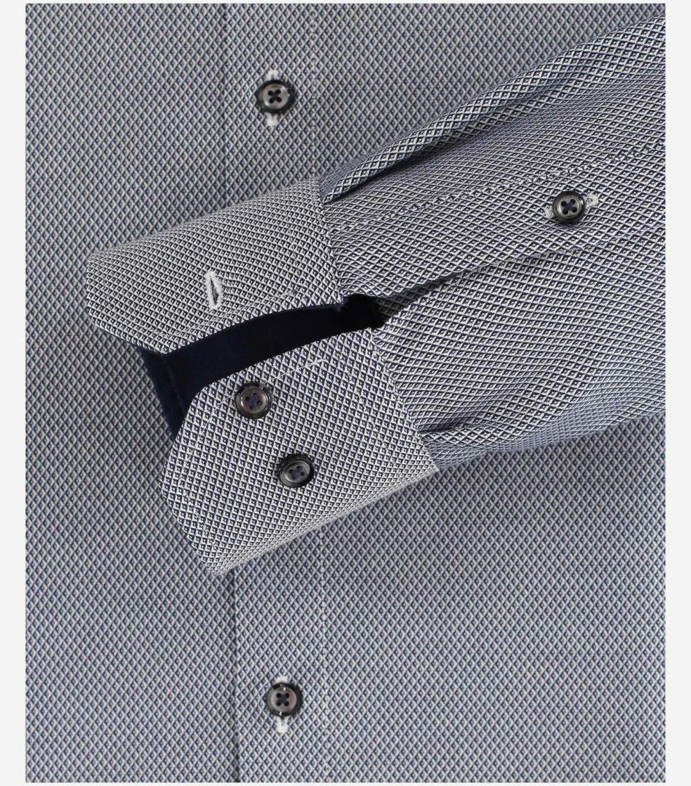 VENTI modern fit overhemd, dobby, blauw