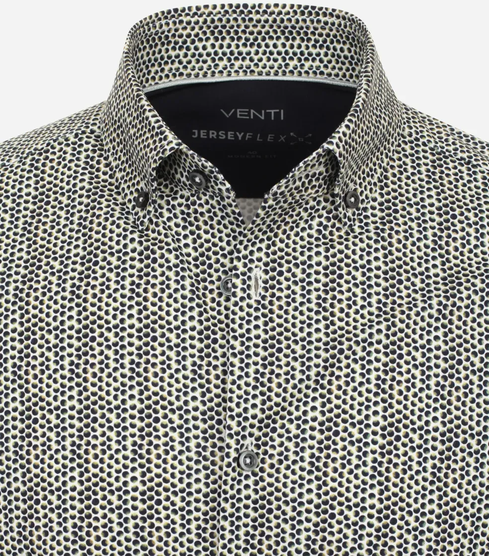 VENTI modern fit overhemd, jersey, groen dessin