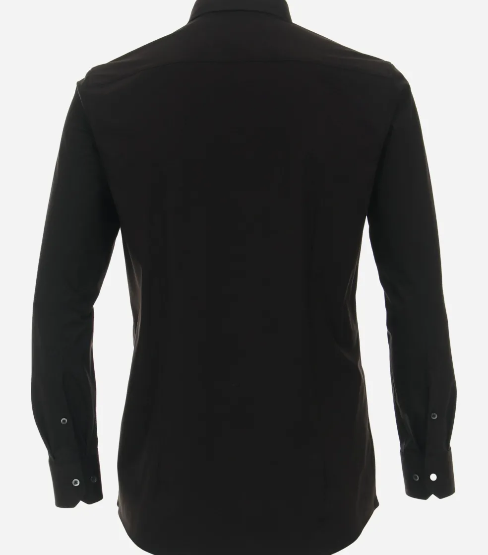 VENTI modern fit overhemd, jersey, zwart