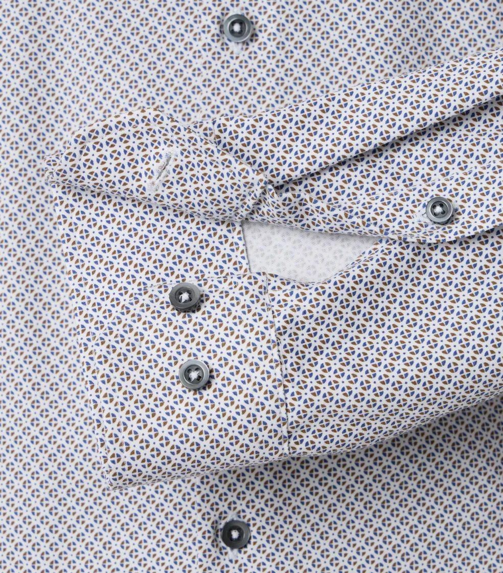 VENTI modern fit overhemd, jersey, bruin dessin