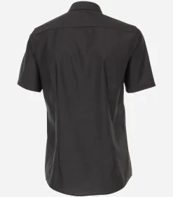 VENTI modern fit overhemd, korte mouw, popeline, grijs