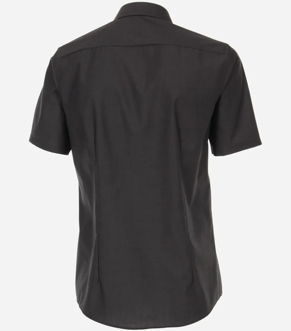 VENTI modern fit overhemd, korte mouw, popeline, grijs
