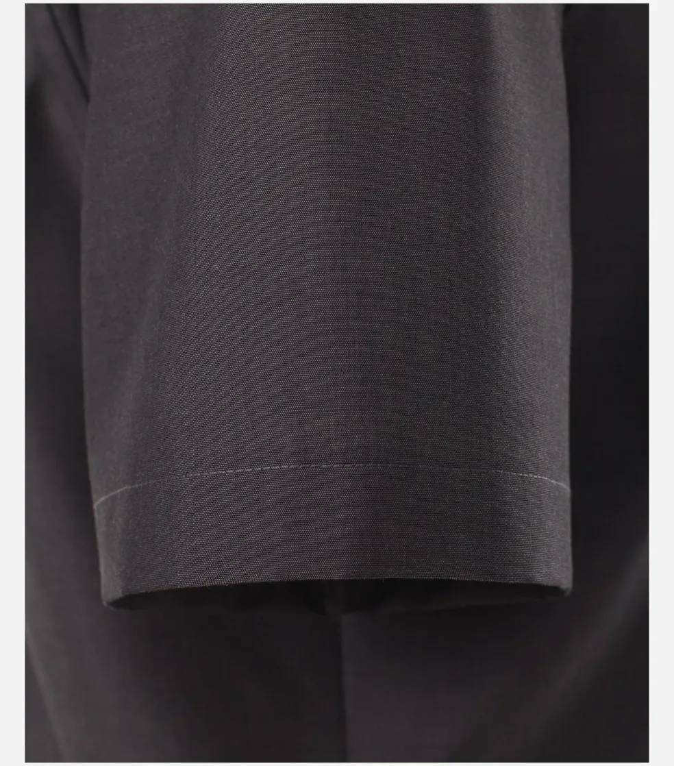 VENTI modern fit overhemd, korte mouw, popeline, grijs