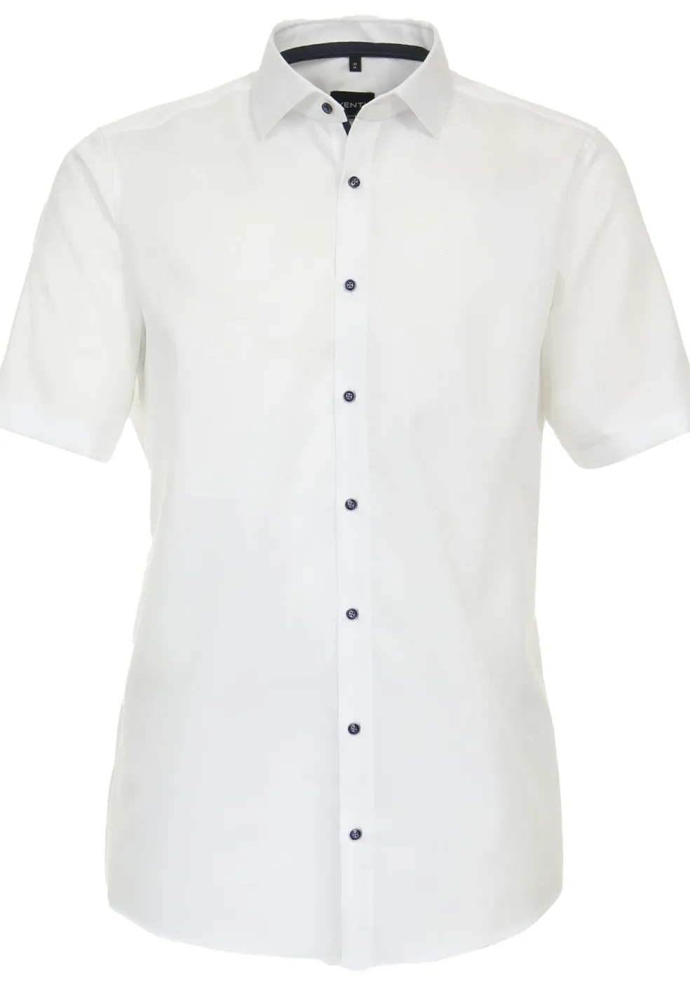 VENTI modern fit overhemd, korte mouw, dobby, wit