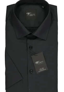 VENTI modern fit overhemd, korte mouw, zwart