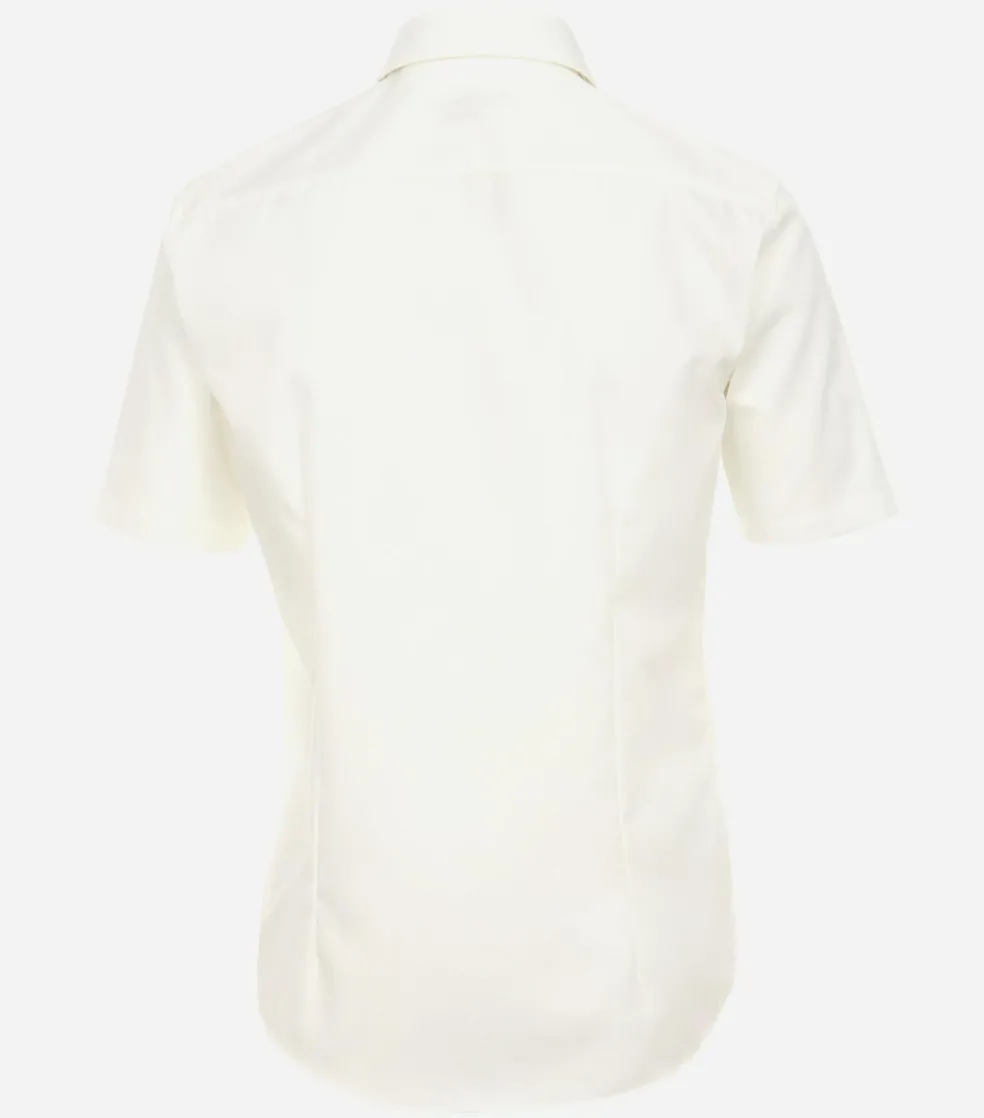 VENTI modern fit overhemd, korte mouw, popeline, beige