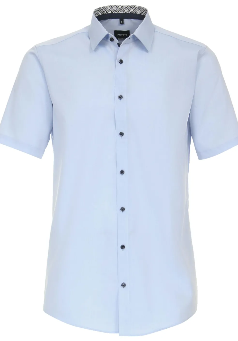 VENTI modern fit overhemd, korte mouw, popeline, blauw