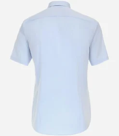 VENTI modern fit overhemd, korte mouw, popeline, blauw
