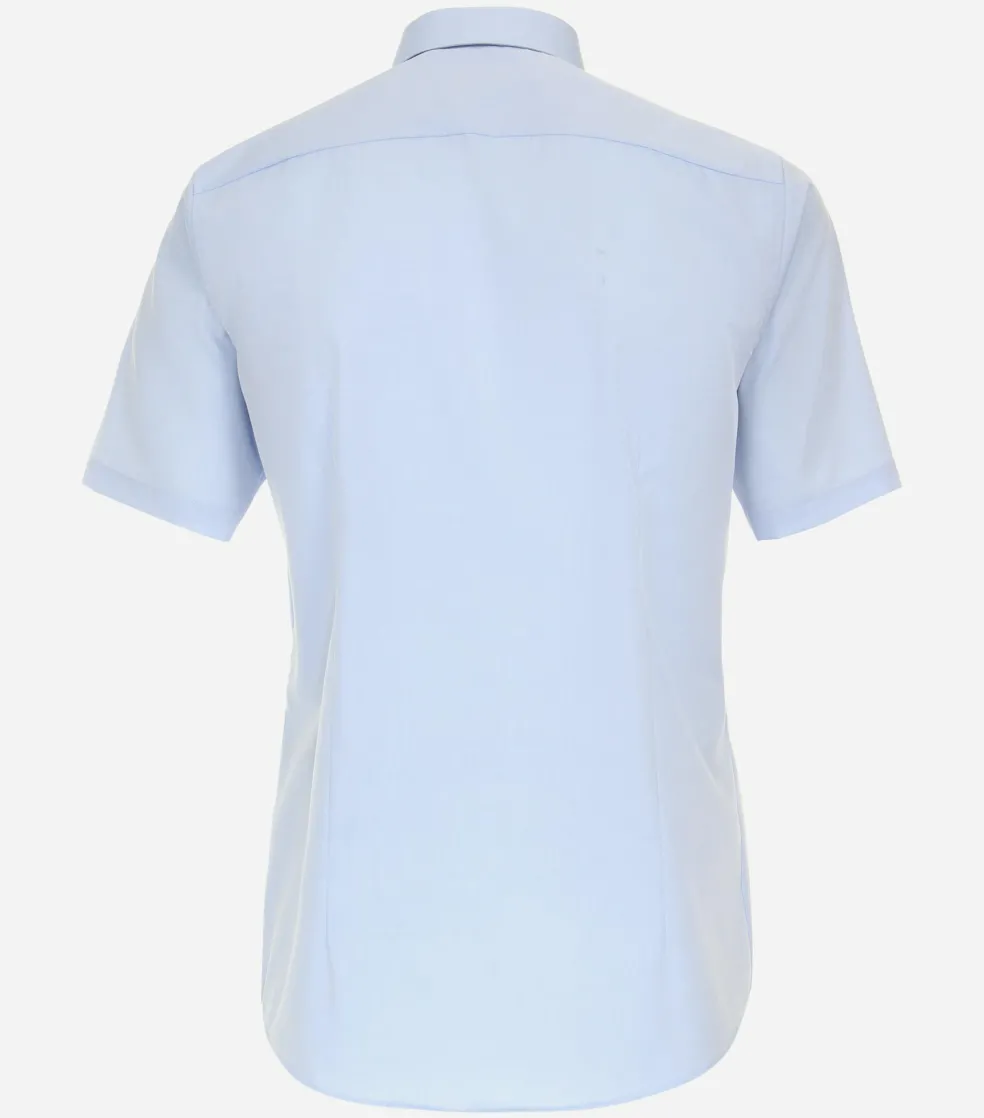 VENTI modern fit overhemd, korte mouw, popeline, blauw