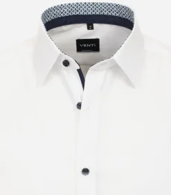 VENTI modern fit overhemd, korte mouw, popeline, wit