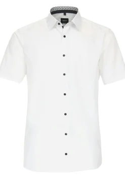 VENTI modern fit overhemd, korte mouw, popeline, wit