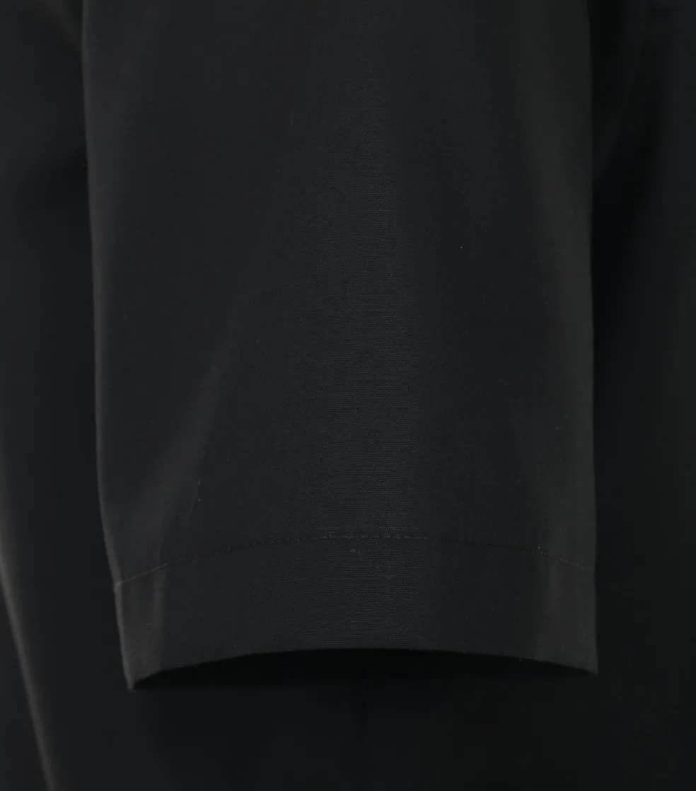 VENTI modern fit overhemd, korte mouw, popeline, zwart