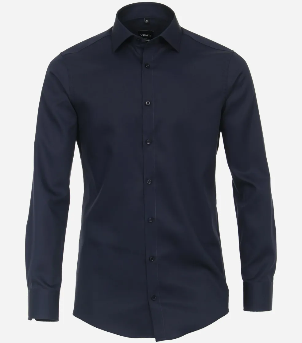 VENTI modern fit overhemd, mouwlengte 7, twill, blauw