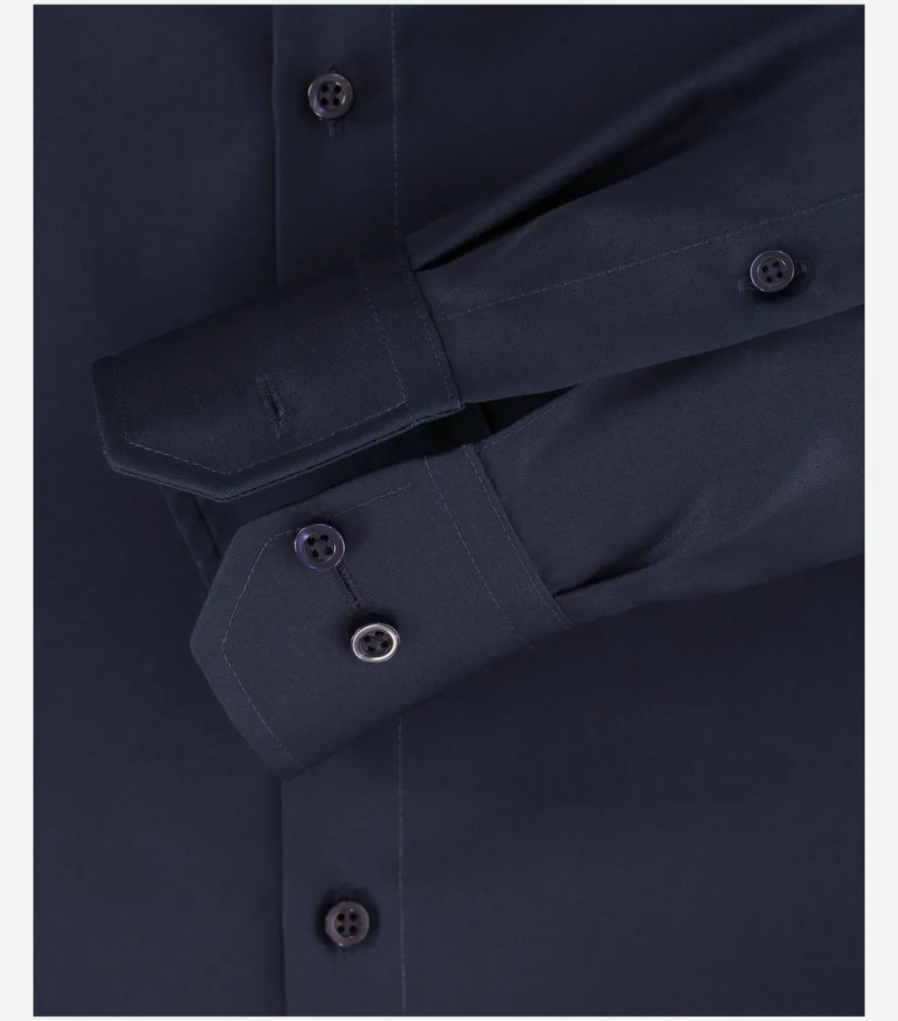VENTI modern fit overhemd, mouwlengte 7, twill, blauw