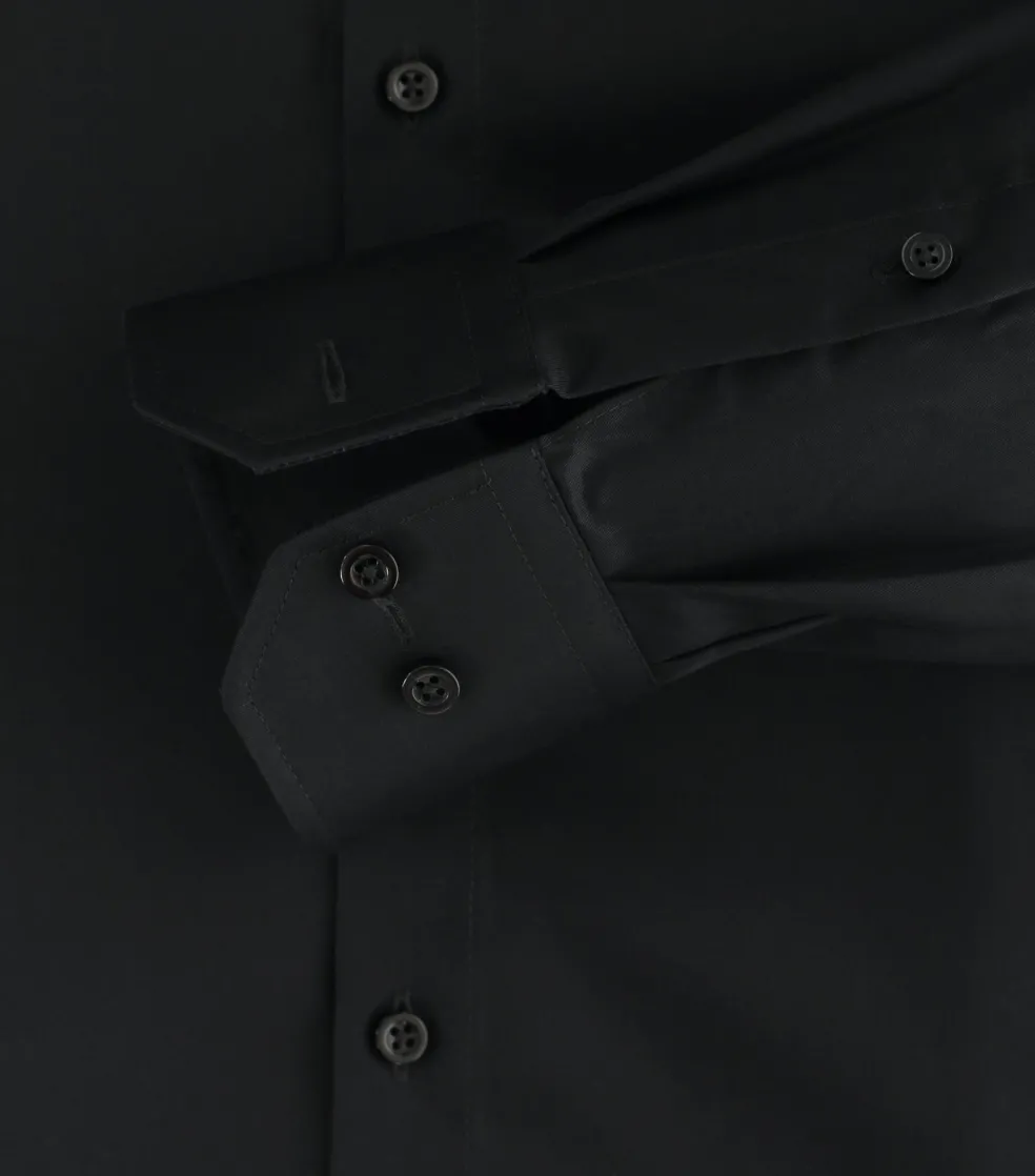 VENTI modern fit overhemd, mouwlengte 7, twill, zwart
