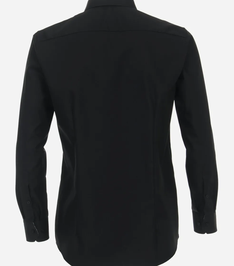 VENTI modern fit overhemd, mouwlengte 72 cm, popeline, zwart