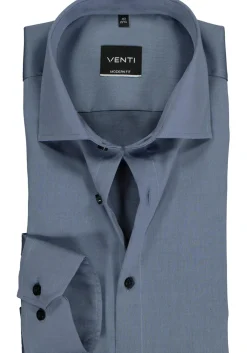 VENTI modern fit overhemd, mouwlengte 72cm, twill, grijsblauw