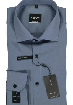 VENTI modern fit overhemd, mouwlengte 72cm, twill, grijsblauw