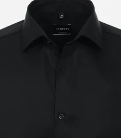 VENTI modern fit overhemd, mouwlengte 72 cm, twill, zwart