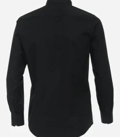 VENTI modern fit overhemd, mouwlengte 72 cm, twill, zwart